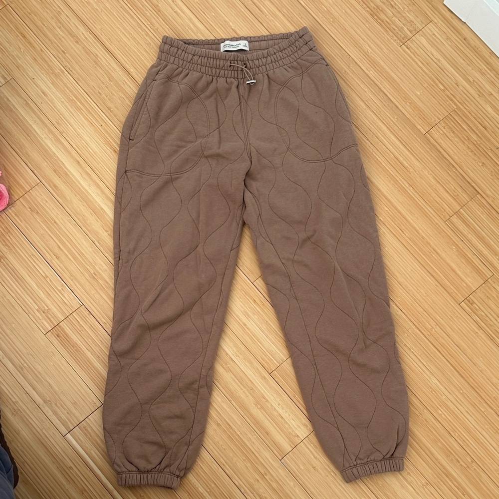 Brown Quilted Abercrombie & Fitch  Joggers